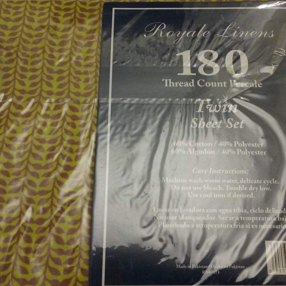 Rare Limited Edition Royale Linens Percale Twin Sheet Set, NEW-Last ONE